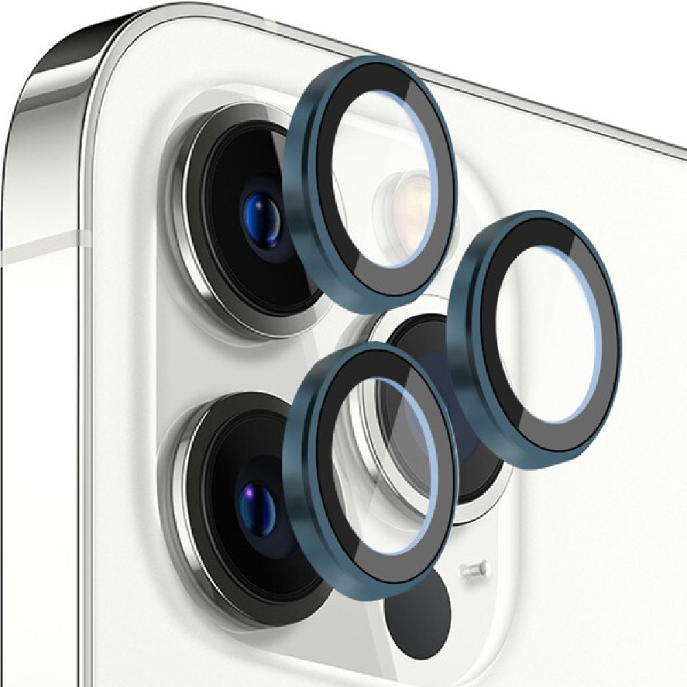 Pirok Store iPhone 14 Pro / 14 Pro Max Uyumlu Metal Halka Set Kamera Lens Koruyucu - Lacivert Cep Telefonu Ekran Koruyucusu Fiyatı