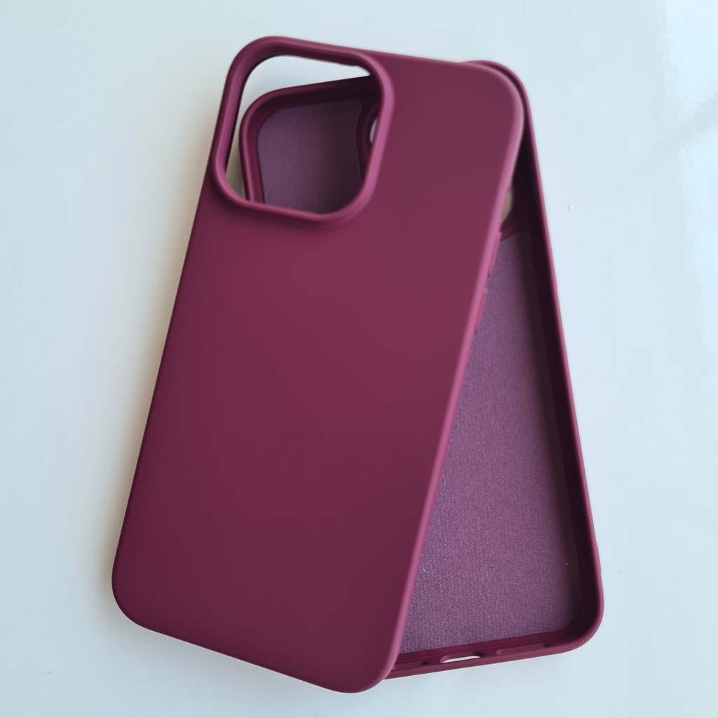 Pirok Store İphone 14 ProMax İle Uyumlu LOGOSUZ İçi Kadife Esnek Silikon Lansman Kılıf - iPhone 14 Pro Max - Bordo Cep Telefonu Kılıfı Fiyatı