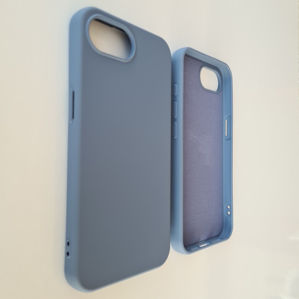 Pirok Store iPhone 16E İle Uyumlu LOGOSUZ Lansman Içi Süet Esnek Silikon Kılıf - Jean Blue Cep Telefonu Kılıfı Fiyatı