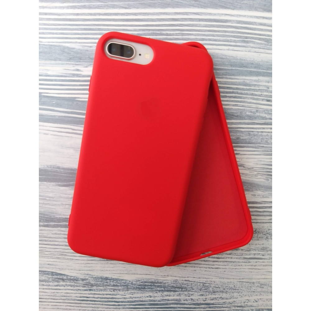 Pirok Store İphone 7 Plus / 8 Plus ile Uyumlu LOGOSUZ İçi Kadife Esnek Lansman Silikon Kılıf - Kırmızı - iPhone 7 Plus Diğer Fiyatı