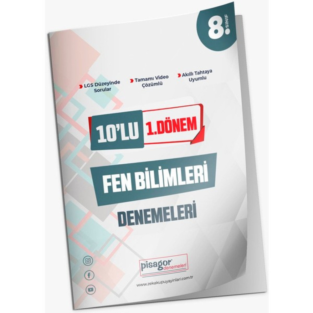 Pisagor Yayınları 8. Sınıf 10'uı 1. Dönem Fen Bilimleri Denemeleri Kaynak Kitapları Fiyatı