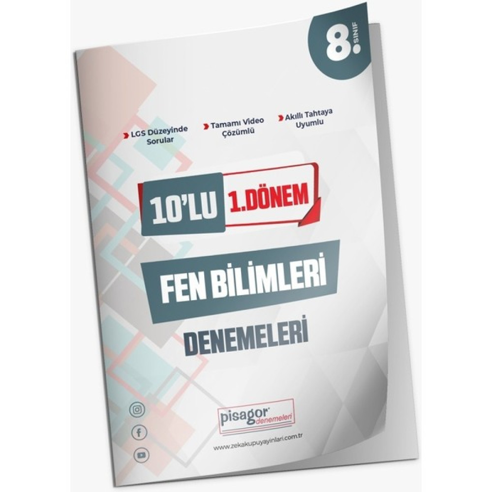 Pisagor Yayınları Pisagor 10'lu 1.dönem Fen Bilimleri Denemeleri Ders Sınav Kitapları Fiyatı