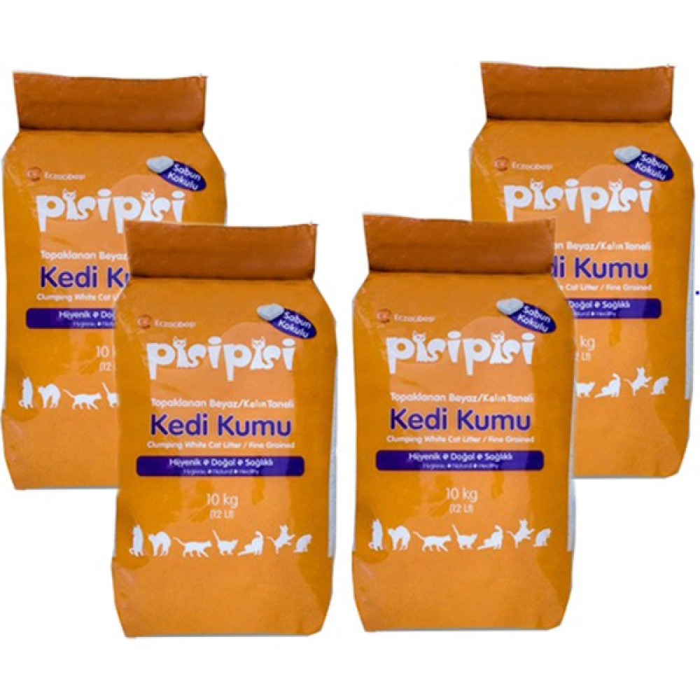 Pisi Pisi Eczacıbaşı Pisipisi Ince Taneli Sabunlu 10 kg (12 Lt) x 4 Adet Evcil Hayvan Ürünleri Fiyatı