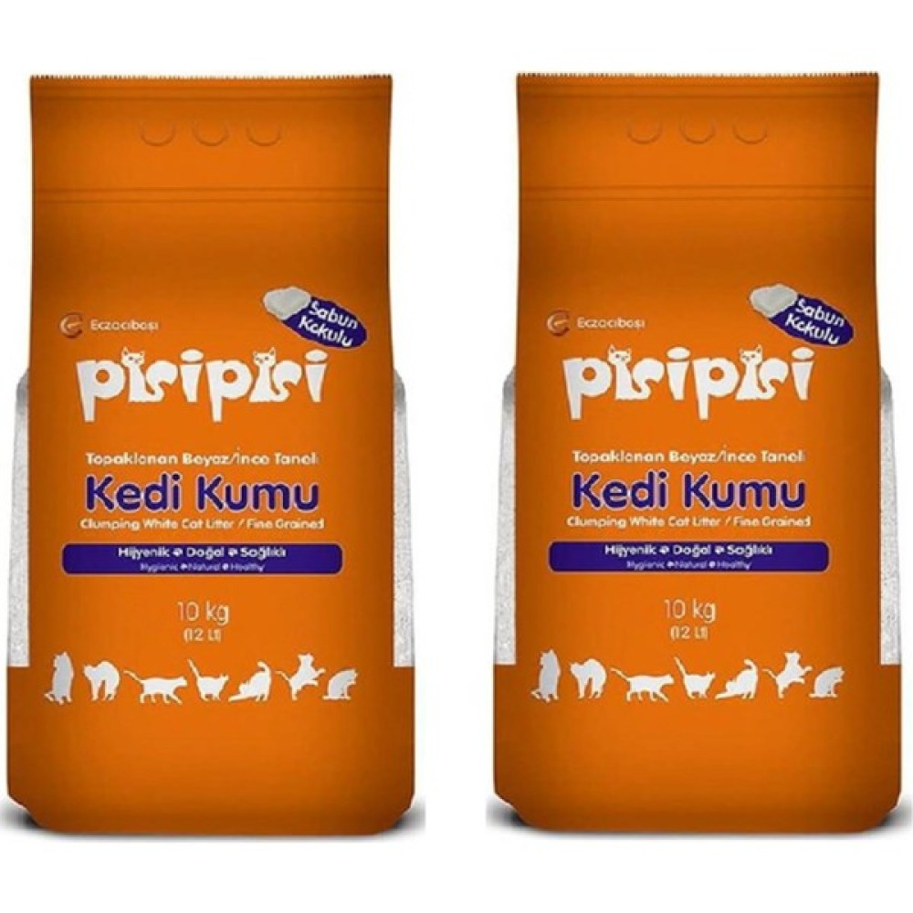 Pisi Pisi Sabun Kokulu İnce Taneli Topaklaşan Kedi Kumu 10 Kg x 2 Adet Evcil Hayvan Ürünleri Fiyatı