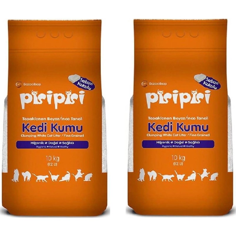 Pisi Pisi Sabun Kokulu İnce Taneli Topaklaşan Kedi Kumu 10 Kg x 2 Adet Evcil Hayvan Ürünleri Fiyatı