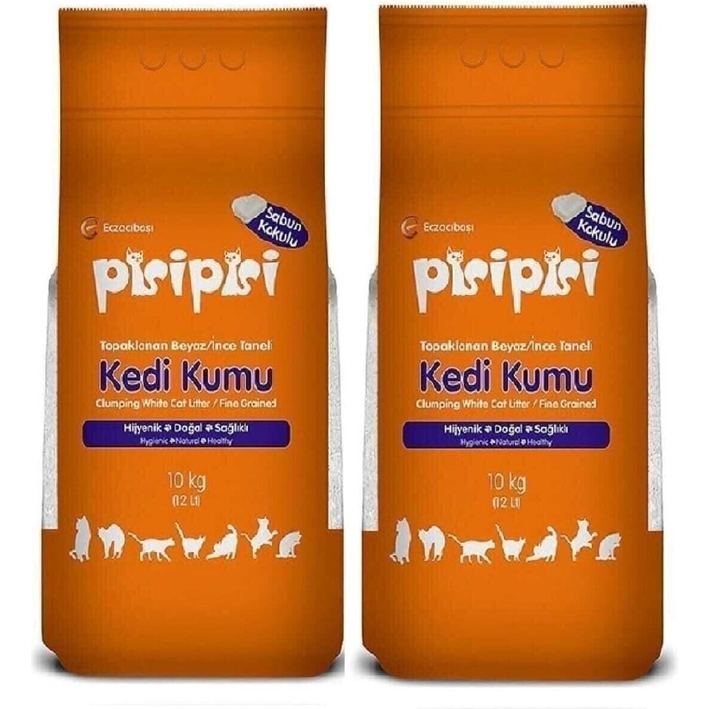 Pisipisi Pisi Pisi Sabun Kokulu Bentonit Kedi Kumu Ince Taneli 10 kg 12L X2 Evcil Hayvan Ürünleri Fiyatı