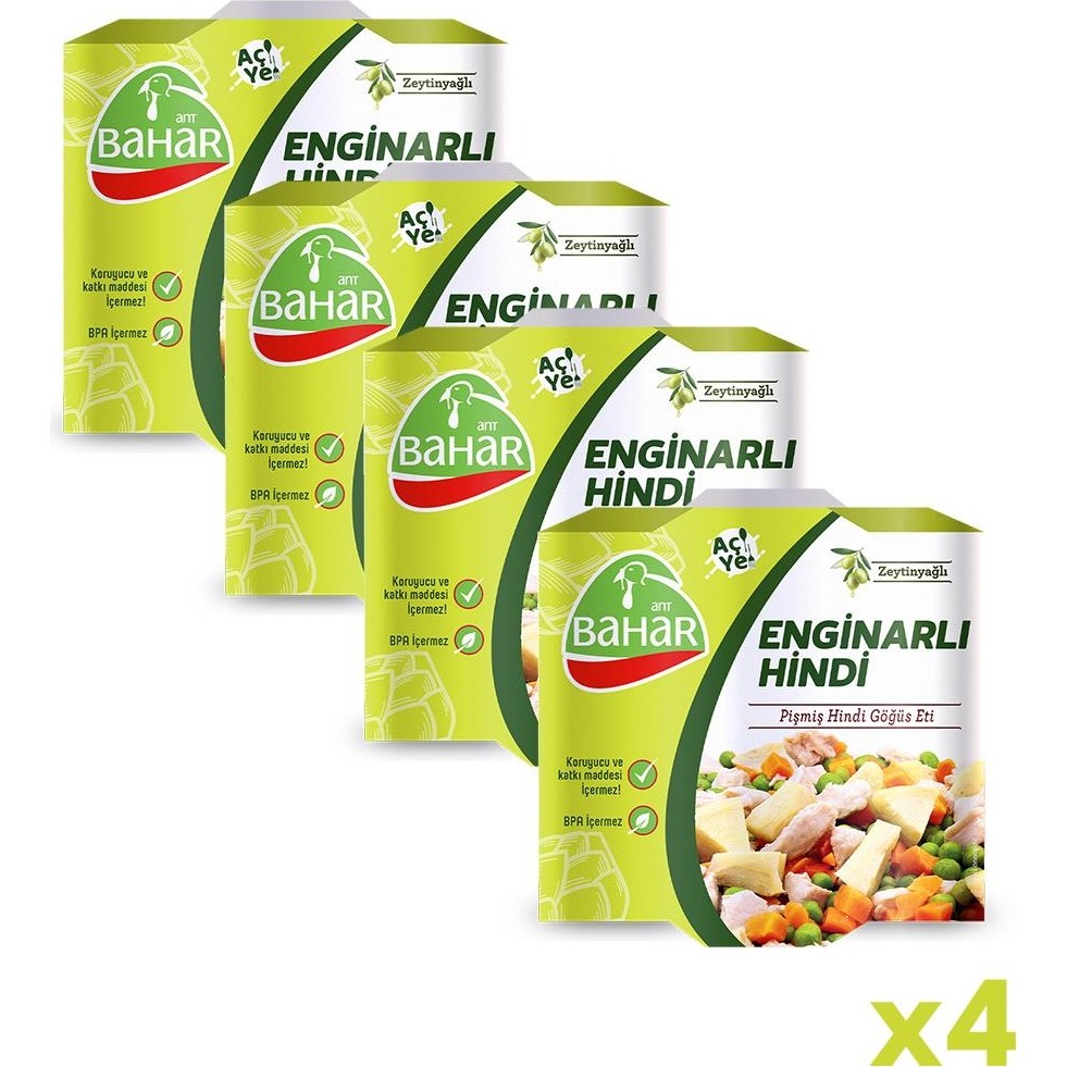 Pişmiş Hindi Enginarlı Zeytinyağlı 165G (Göğüs Eti) 4 Adet - 1 Paket Diğer Fiyatı
