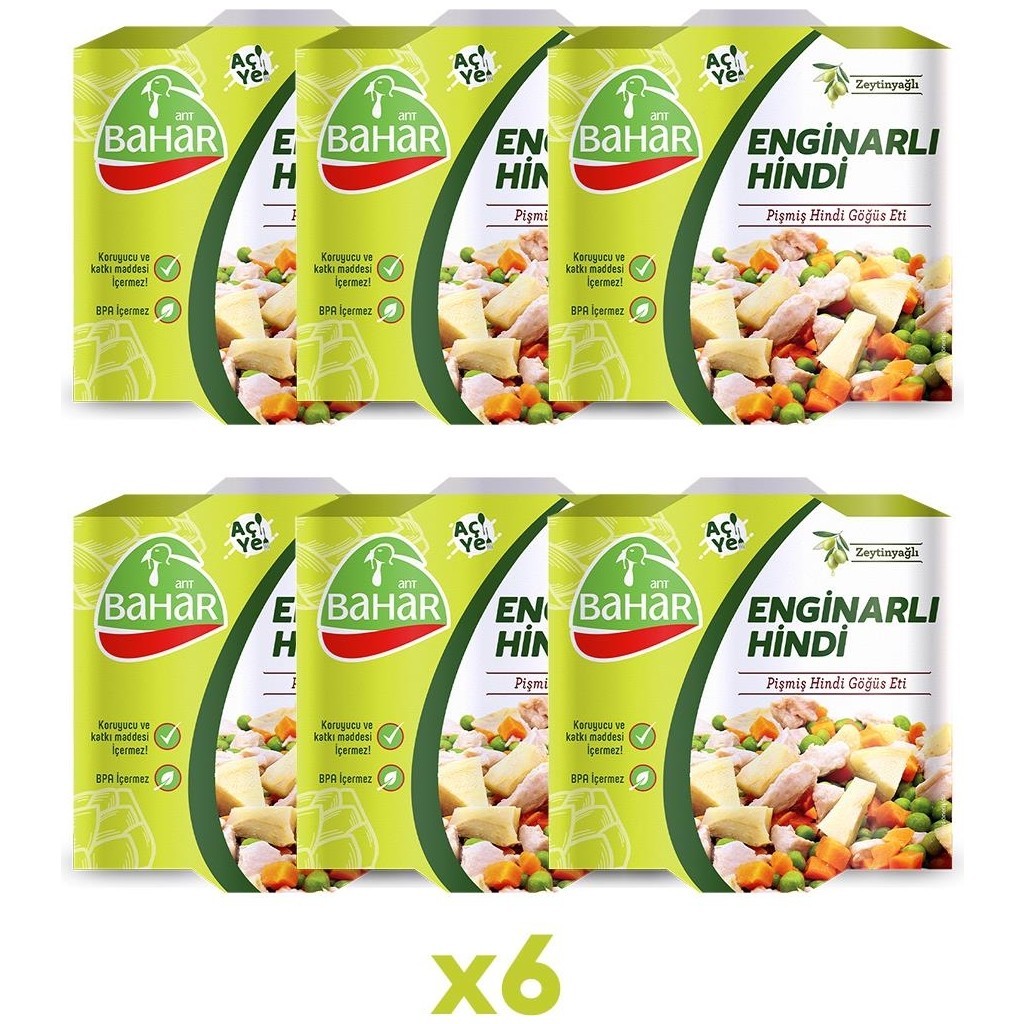 Pişmiş Hindi Enginarlı Zeytinyağlı 165G (Göğüs Eti) 6 Adet - 1 Paket Konserve Fiyatı
