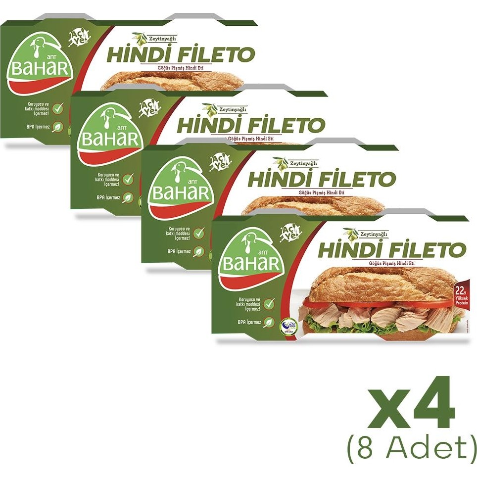 Pişmiş Hindi Fileto Zeytinyağlı Göğüs Eti 8 Adet - 1 Paket Diğer Fiyatı
