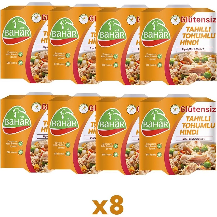Pişmiş Hindi Glutensiz Tahıllı Tohumlu 185G 8 Adet - 1 Paket Diğer Fiyatı