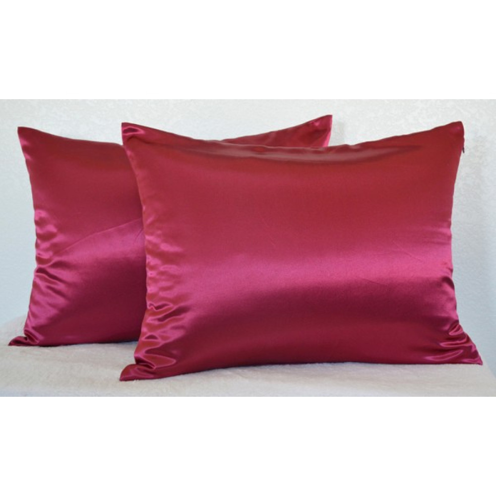Pistore Bordo İpek Saten Yastık Kılıfı 50 x 70 cm. 2'li Yastık Kılıfı Fiyatı