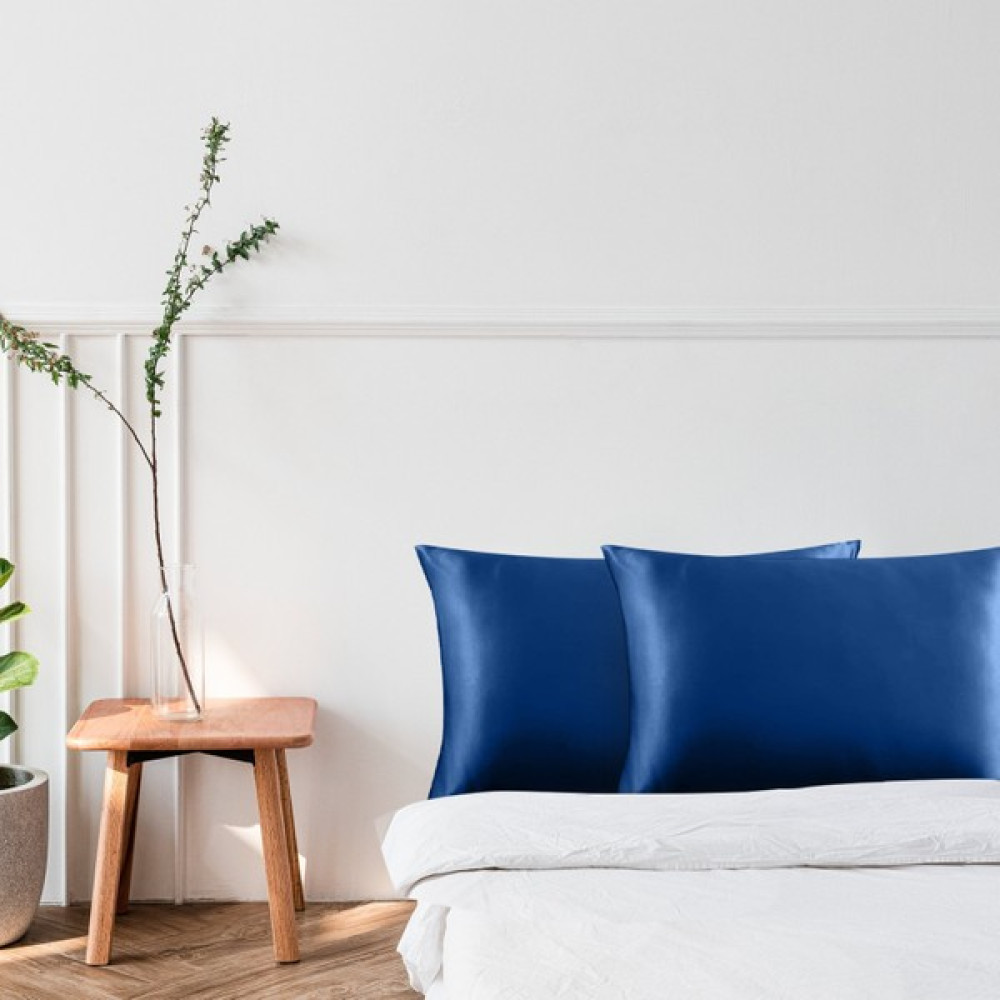 Pistore Gece Mavisi (Lacivert) Ipek Saten Yastık Kılıfı 50 x 70 2'li - 50 x 70 cm - Lacivert Yastık Kılıfı Fiyatı