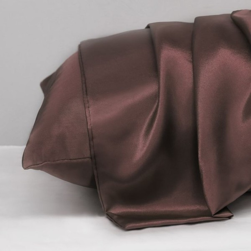Pistore Kahverengi İpek Saten Yastık Kılıfı 50 x 70 cm. 1 Adet Yastık Kılıfı Fiyatı