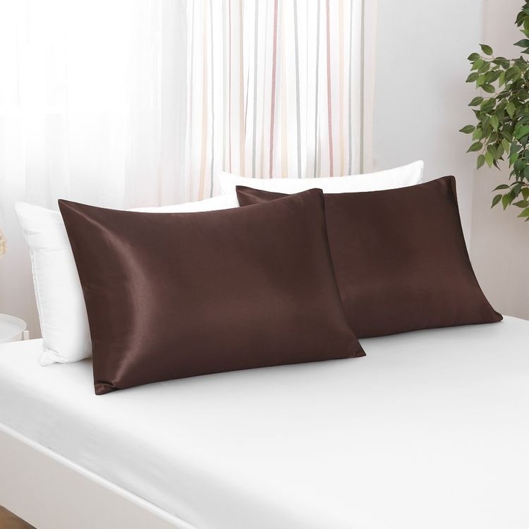 Pistore Kahverengi İpek Saten Yastık Kılıfı 50 x 70 cm. 2'li Yastık Kılıfı Fiyatı