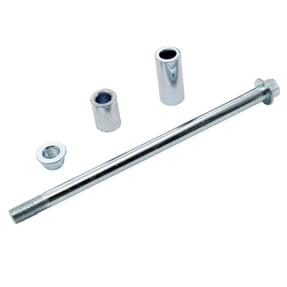 PIT BIKE 12mm AXLE WHEEL BOLT 240mm LONG SPINDLE & SPACERS (225MM EXCLUDING HEAD)