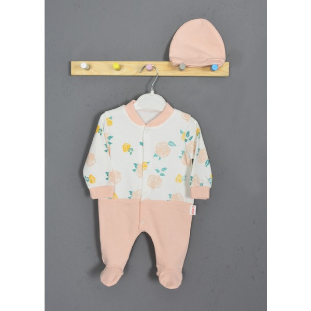 Pitiko Baby Gül Detaylı Şapkalı Kız Bebek Tulumu 3-6-9-12 Aylık Bebek Kıyafeti Elbisesi Bebek Tulumu Fiyatı