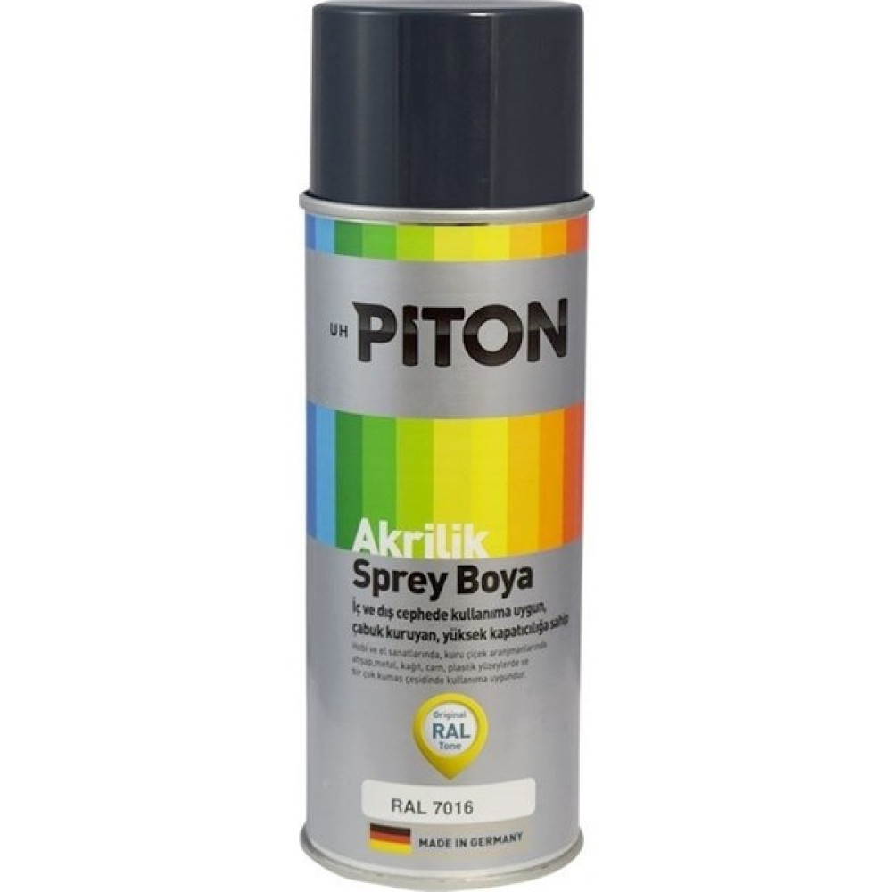 Piton Akrilik Boya Ral 7016 Antrasit Gri 400 ml Sprey Boya Boya Malzemeleri Fiyatı