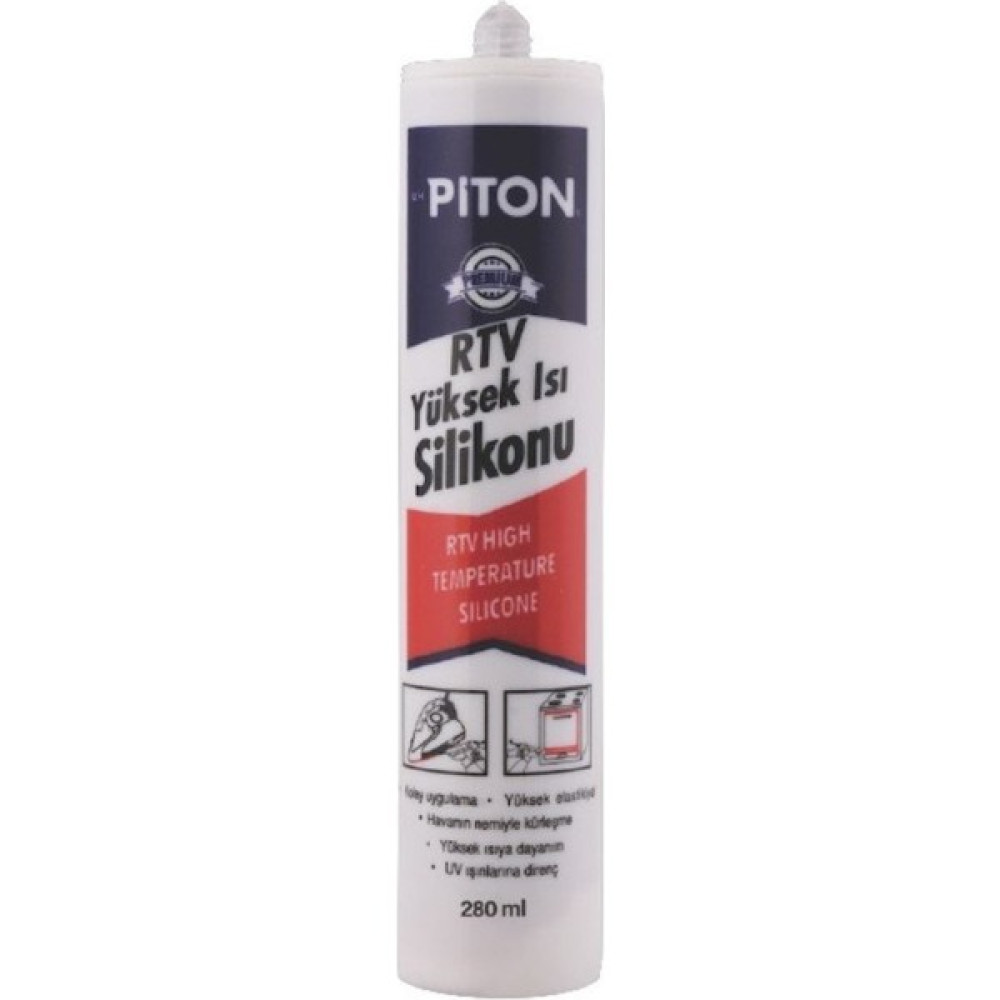 Piton Rtv Yüksek Isı Silikonu Kırmızı 280 gr - 2 Adet Nalburiye & Hırdavat Fiyatı