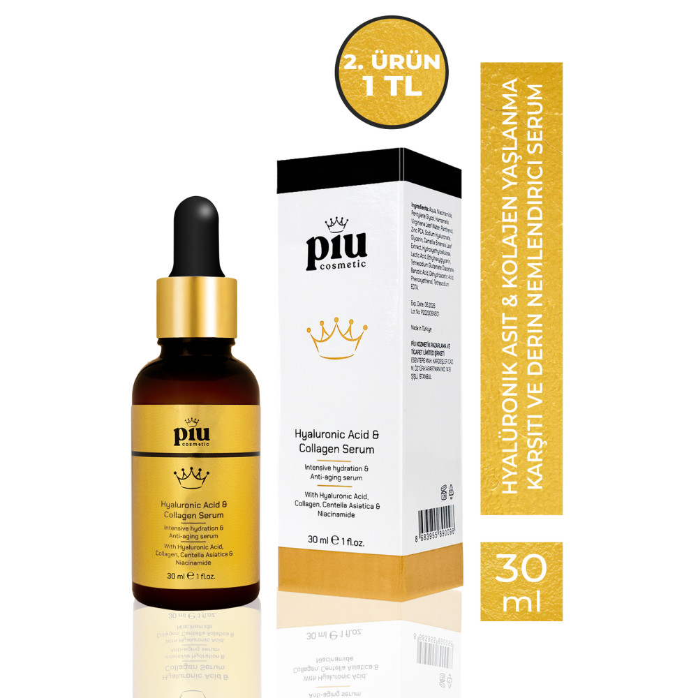 Piu Cosmetic Hyalüronik Asit & Kolajen Yaşlanma Karşıtı Ve Derin Nemlendirici Serum Cilt ve Yüz Bakımı Fiyatı