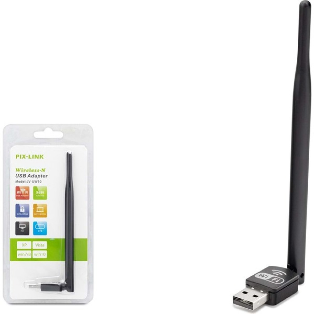 Pix-Link 300 Mbps Antenli Wireless Adaptör Kablosuz Ağ Pc Wifi Alıcı USB Wireless Adaptör Fiyatı