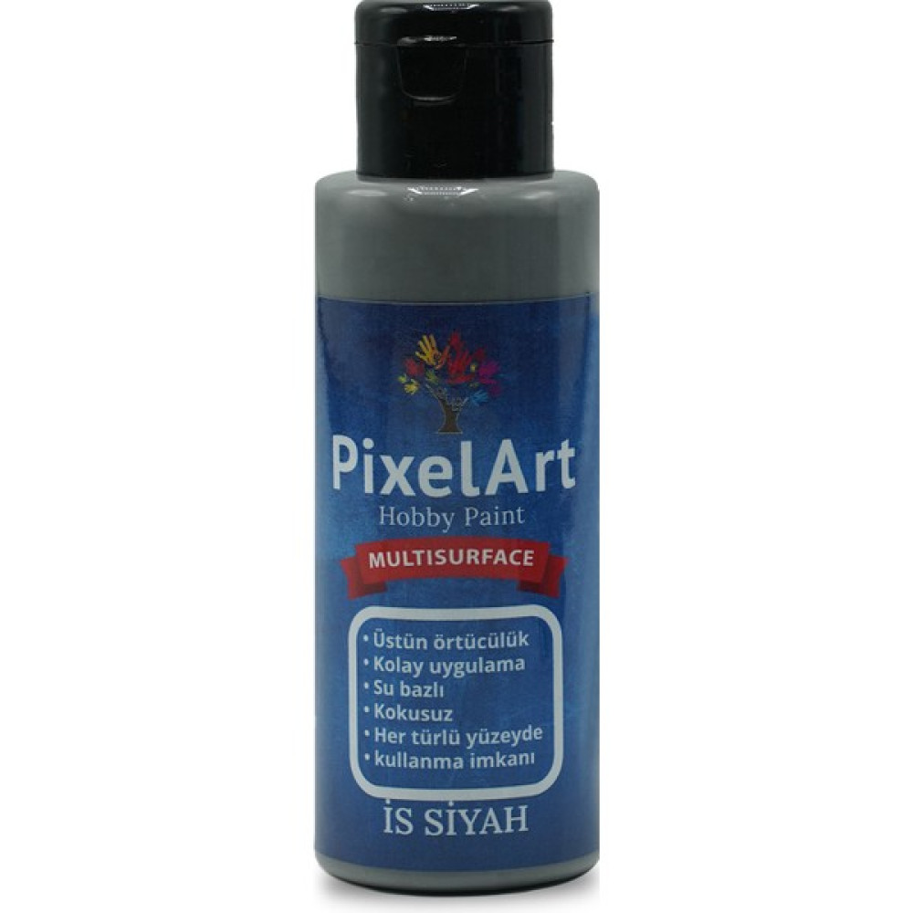 Pixelart Multisurface Akrilik Boya Is Siyah (Gri Tonu) 110 ml - İs Siyah Akrilik Boya Fiyatı