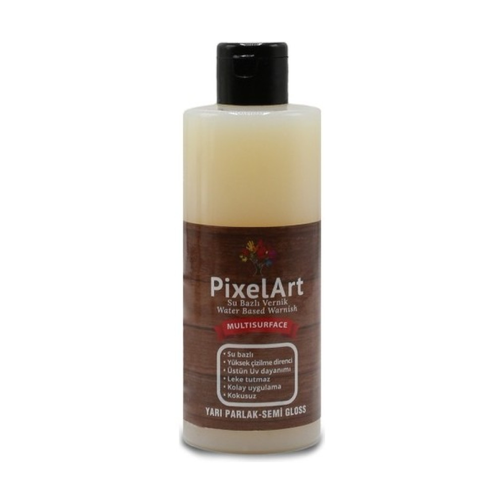 Pixelart Su Bazlı Akrilik  Multisurface Vernik Yarı-Mat 250 ml - Şeffaf Sanatsal Malzemeler Fiyatı