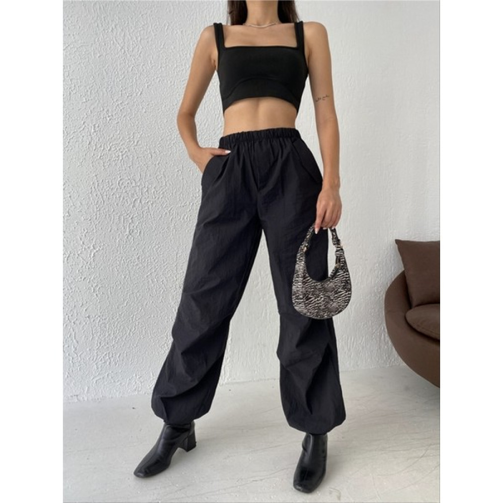 Pixie Butik Paraşüt Pantolon Siyah Kadın Pantolon Fiyatı
