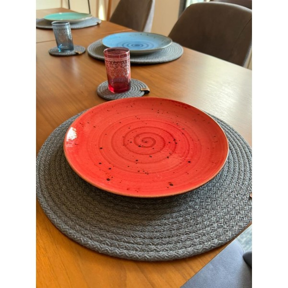 Pixiperi Dekoratif Salyangoz Jüt ve Kordon İp Hasır Dokuma Antrasit Amerikan Servisi Supla 4lü 33 x 33 cm Amerikan Servis Fiyatı