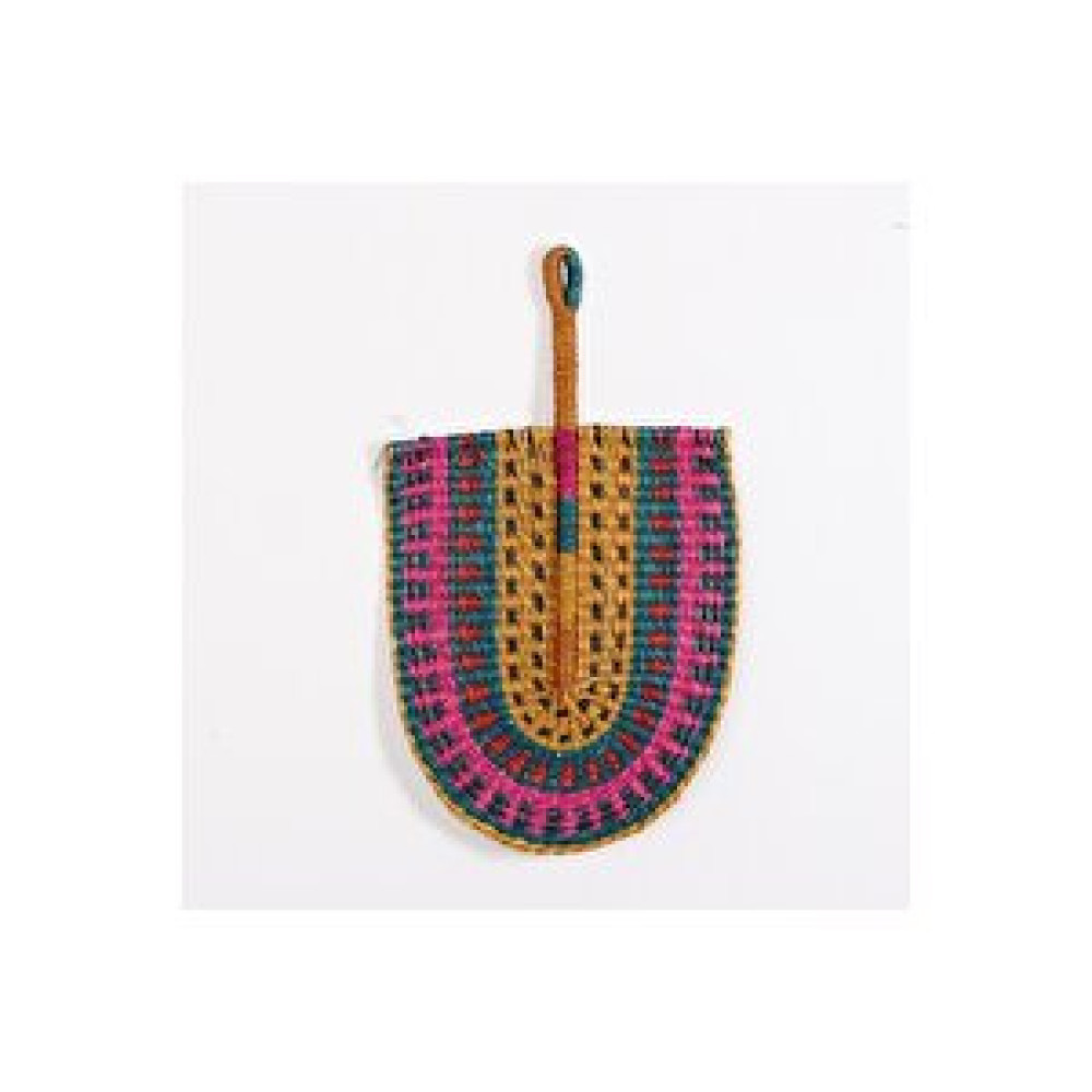 pixiperi Japandi Bambu Ve Deniz Sazı Hasır Doğal Sarı Fuşya Yeşil Renk Yelpaze Duvar Dekoru 55x37x34cm 55 cm Obje Fiyatı