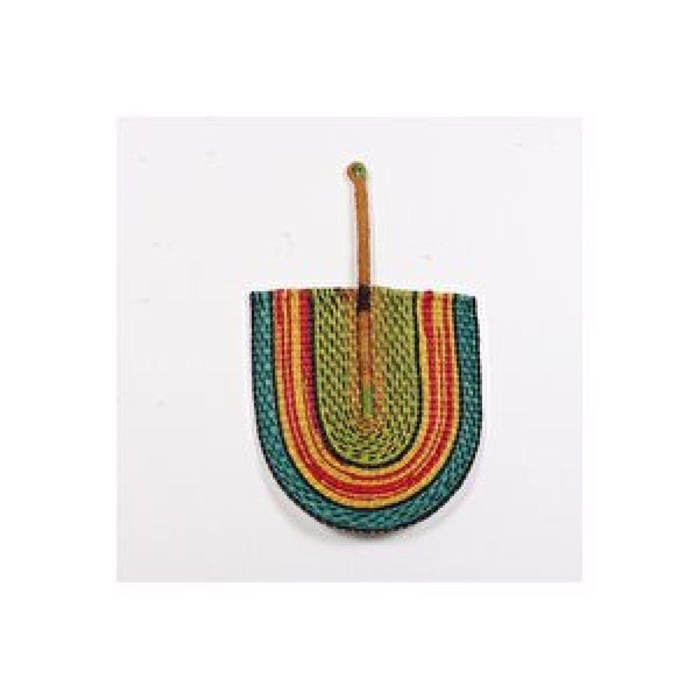 pixiperi Japandi Bambu Ve Deniz Sazı Hasır Doğal Yeşil Kırmızı Sarı Renk Yelpaze Duvar Dekoru 55x37x34cm 55 cm Obje Fiyatı