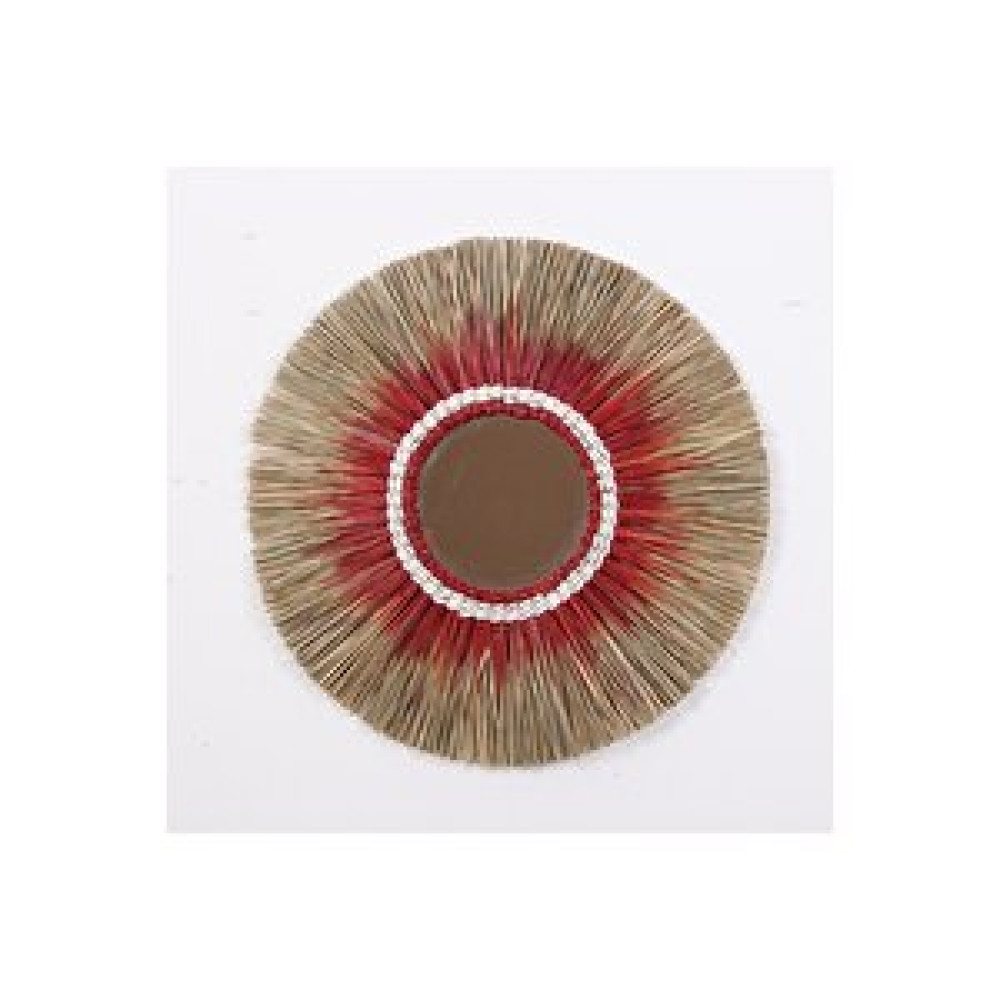 pixiperi Japandi, Retro Eklektik, Bohem,iskandinav Dekoratif Bambu Kırmızı Aynalı Deniz Sazı Duvar Süsü 60cm Kırmızı Obje Fiyatı