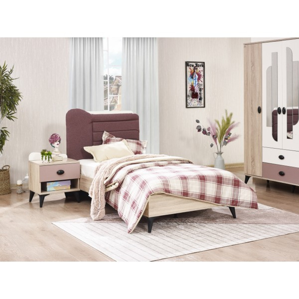 Piyano Genç ve Bebek Odası Mado Tek Kişilik 100*200 Genç Karyola - 100 x 200 cm - Ceviz Karyola Fiyatı