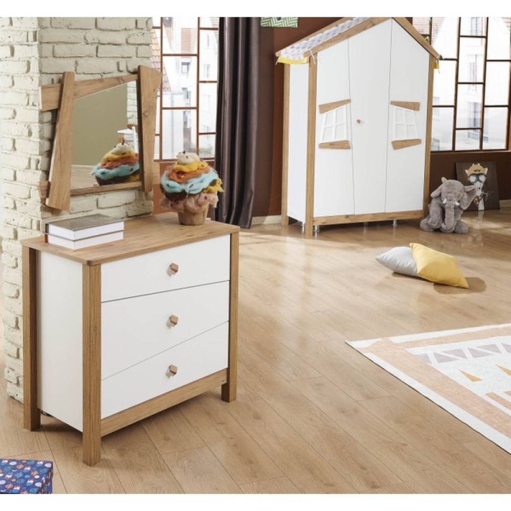 Piyano Genç ve Bebek Odası Picasso Montessori Aynalı Şifonyer - Montajsız Şifonyer Fiyatı