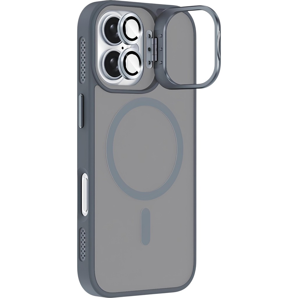 Piyasa Sepeti iPhone 16 StandGuard MagSafe Kılıf + Lens Koruma Titanyum Grisi - Gri Cep Telefonu Kılıfı Fiyatı