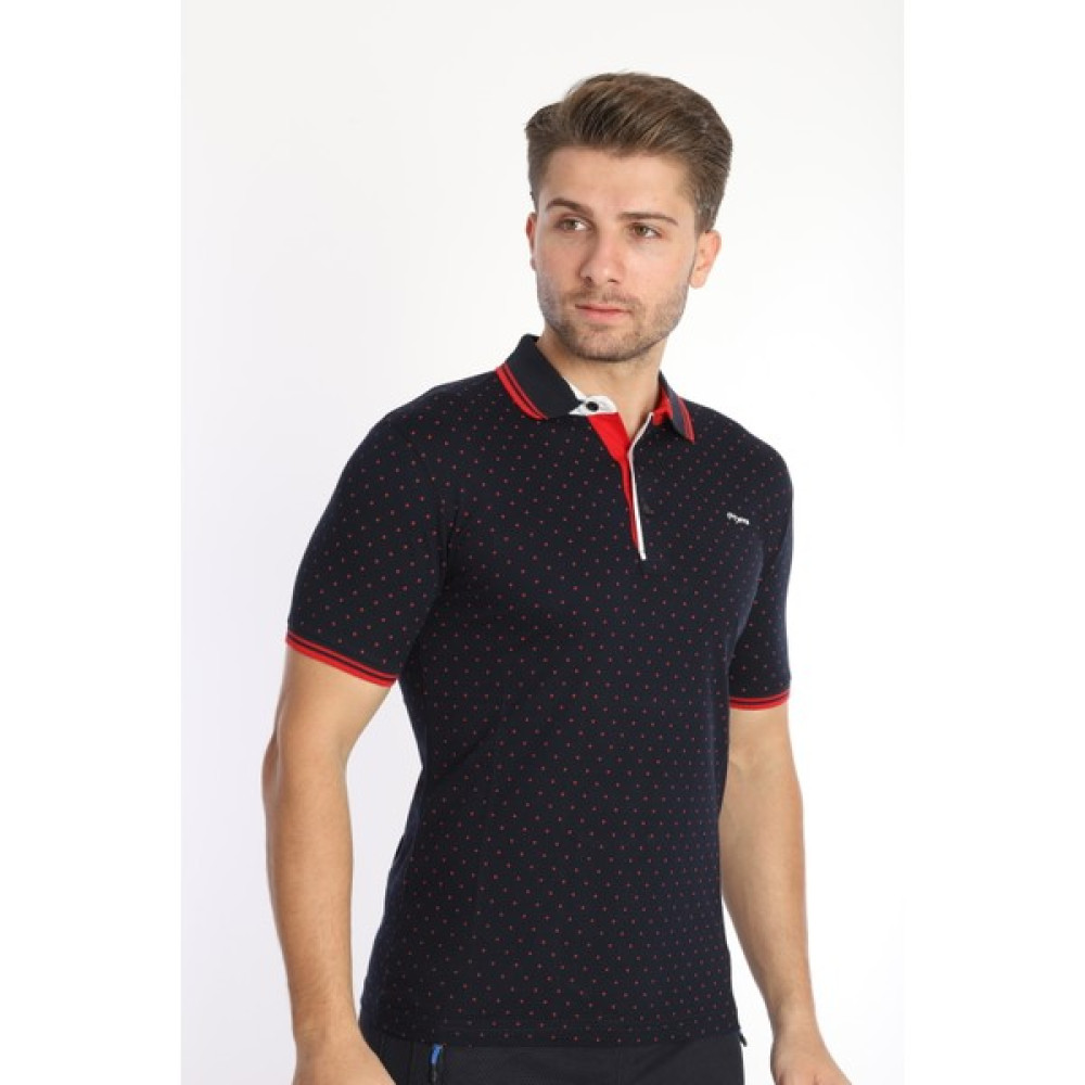Piyera Kırmızı Puantiyeli Erkek Kısa Kol Polo Yaka Tshirt Erkek T-shirt Fiyatı