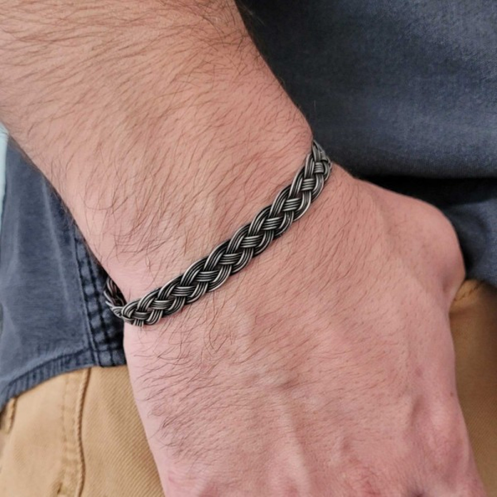 Piyera Silver Kazaziye Dört Sıra Kalın Örgü Saf Gümüş Bileklik - 19 cm - Gümüş - Füme Saat ve Bileklik Aksesuarı Fiyatı