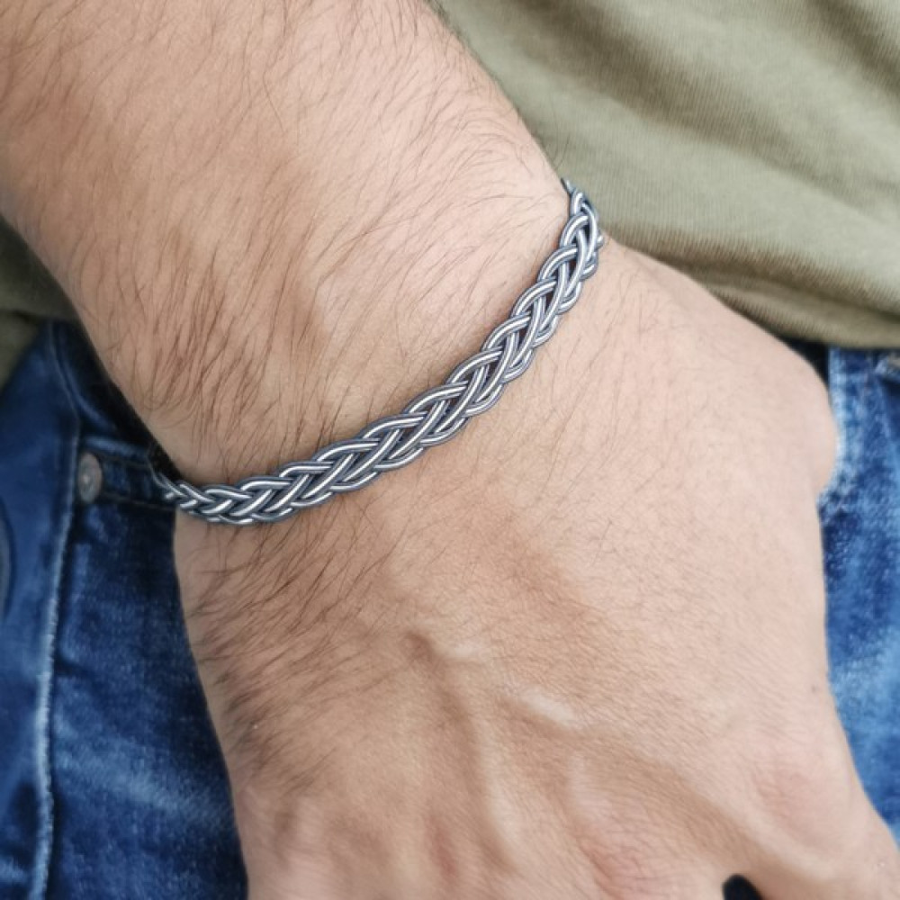 Piyera Silver Kazaziye Üç Sıra Örgü Saf Gümüş Bileklik - 19 cm - Gümüş - Füme Saat ve Bileklik Aksesuarı Fiyatı