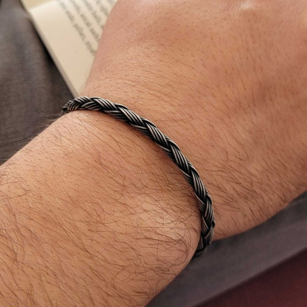 Piyera Silver Kazaziye Yuvarlak El Örmesi Saf Gümüş Bileklik - 20 cm - Gümüş - Füme Saat ve Bileklik Aksesuarı Fiyatı