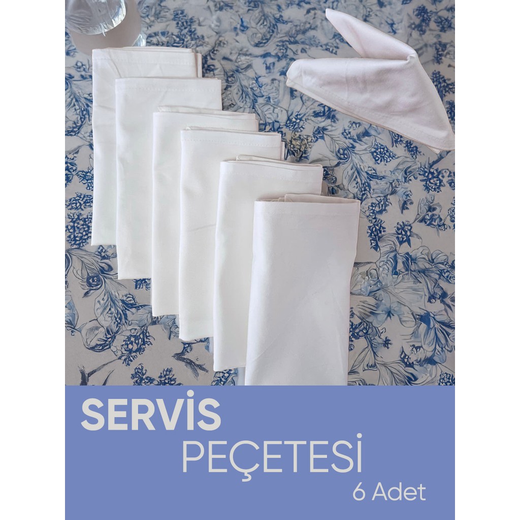 Piyes Home Beyaz Renk Pamuk Saten Servis Peçetesi Sunum Peçetesi Amerikan Servis 6'lı Kumaş Peçete – 45X45 cm - 45 x 45 cm SSD / Solid State Drive Fiyatı