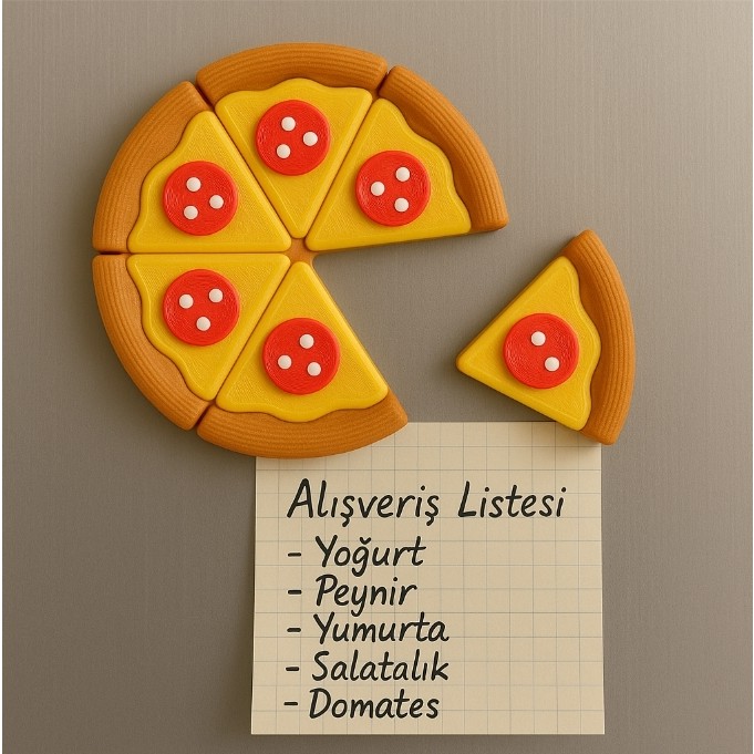 Pizza Dilimi Buzdolabı Magneti (6 Parça) – Not Tutucu Buzdolapları Fiyatı