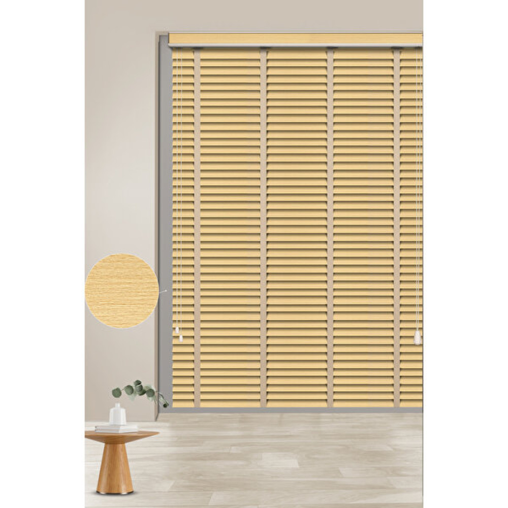 PJ Polywood Jaluzi Techstorperde 470-SARI Desenli 50MM Zincirli Sistem Polywood Ahşap Jaluzi - 200 x 160 cm - Sarı Jaluzi Perde Fiyatı