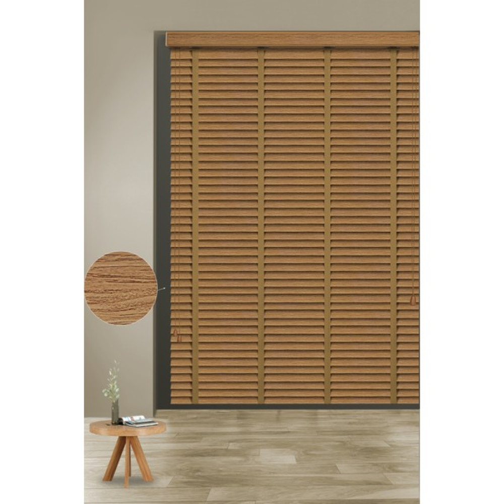 PJ Polywood Jaluzi Techstorperde 974-SÜTLÜ Kahve Desenli 50MM Zincirli Sistem Polywood Ahşap Jaluzi - 90 x 170 cm - Sütlü Kahve Jaluzi Perde Fiyatı