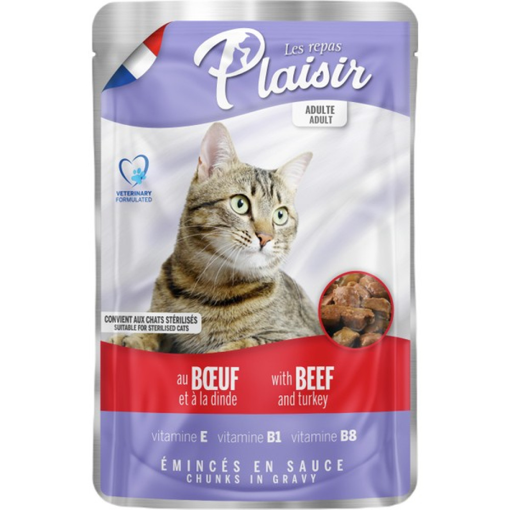Plaisir Beef and Turkey Pouch Adult Cat Sığır Etli ve Hindi Etli Yaş Yetişkin Kedi Maması 100Gr Evcil Hayvan Ürünleri Fiyatı