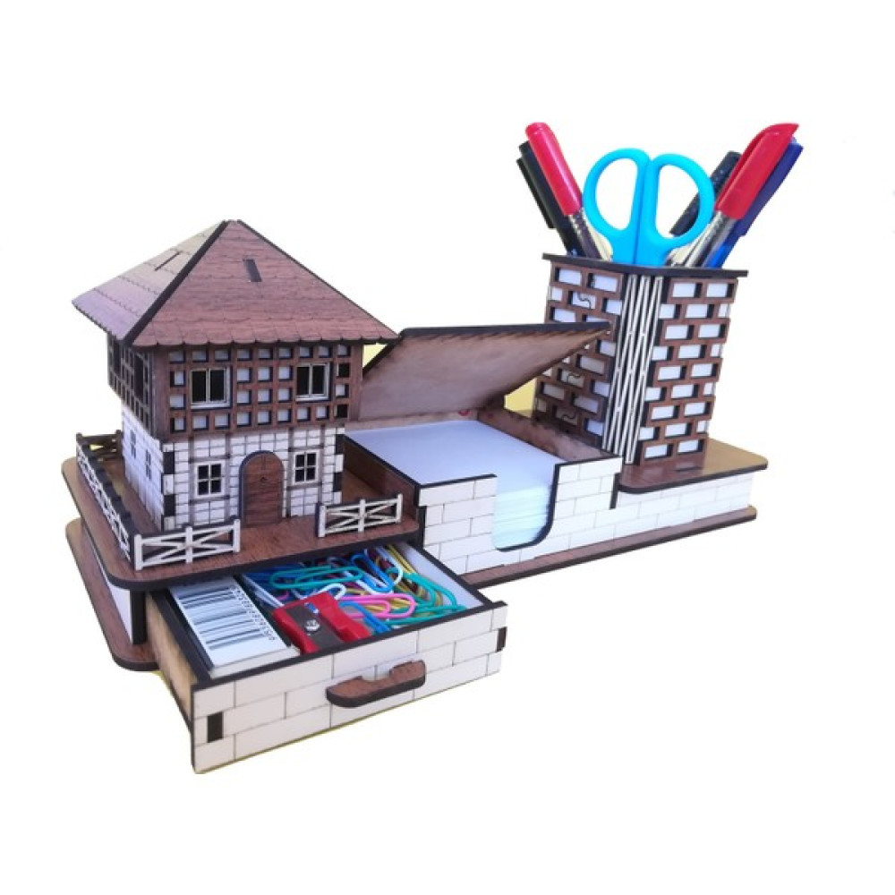 Plaket Home Kişiye Özel Ahşap Masaüstü Organizer Kalemlik Seti ve Isimlik Kalemlik Fiyatı