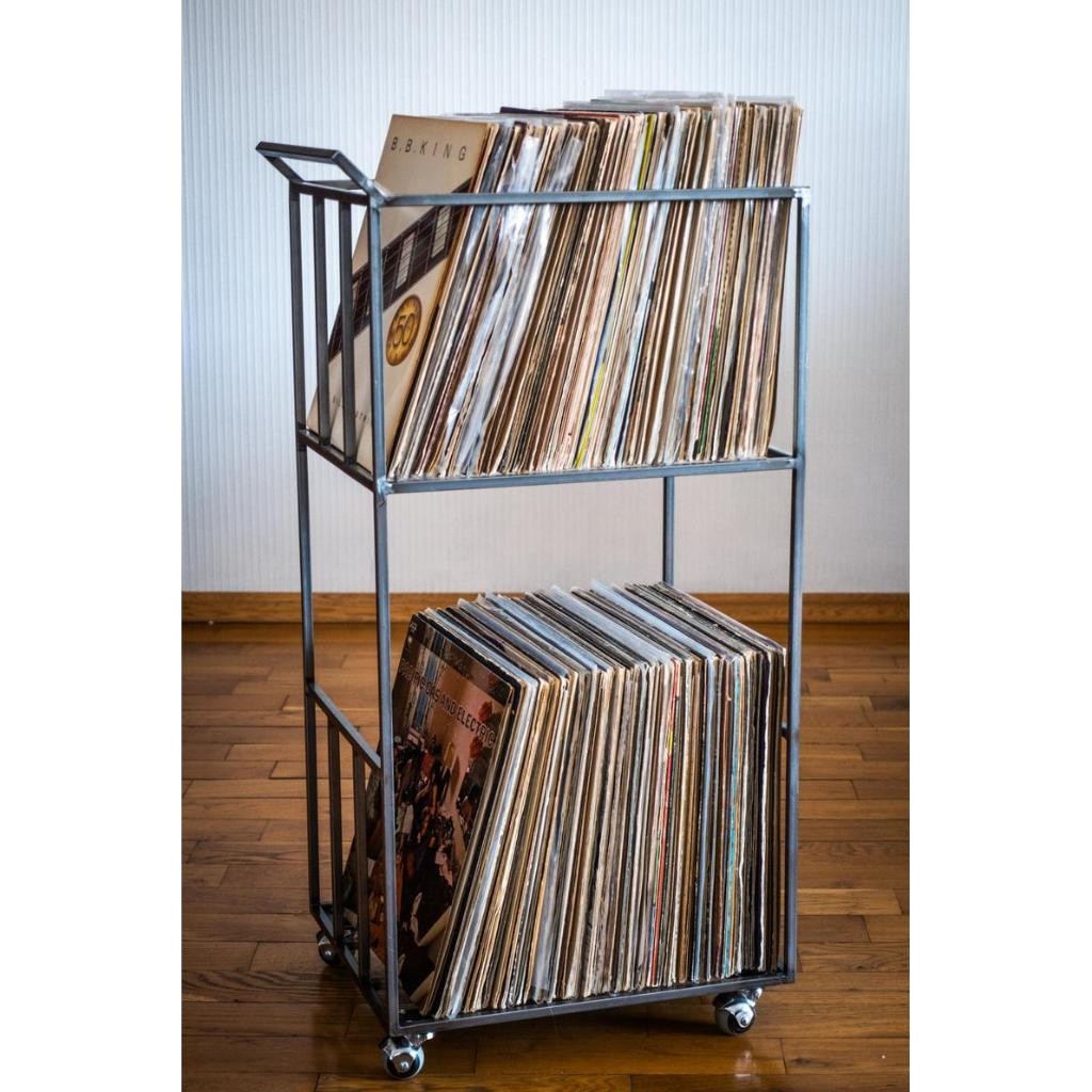 Plaklık Plak Düzenleyici Metal Organizer Kitaplık - Mat siyah Kitaplık Fiyatı