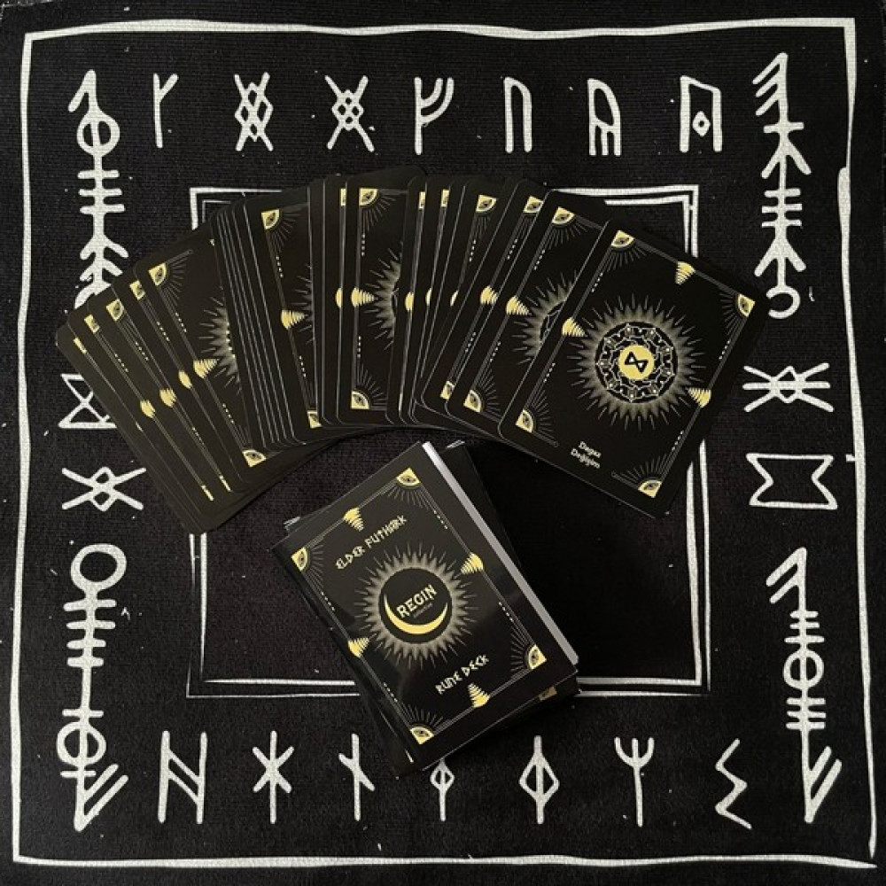Planet Butik Regın Elder Futhark Rune Tarot Destesi ve Rune Örtüsü Seti Oyun Takımları Fiyatı