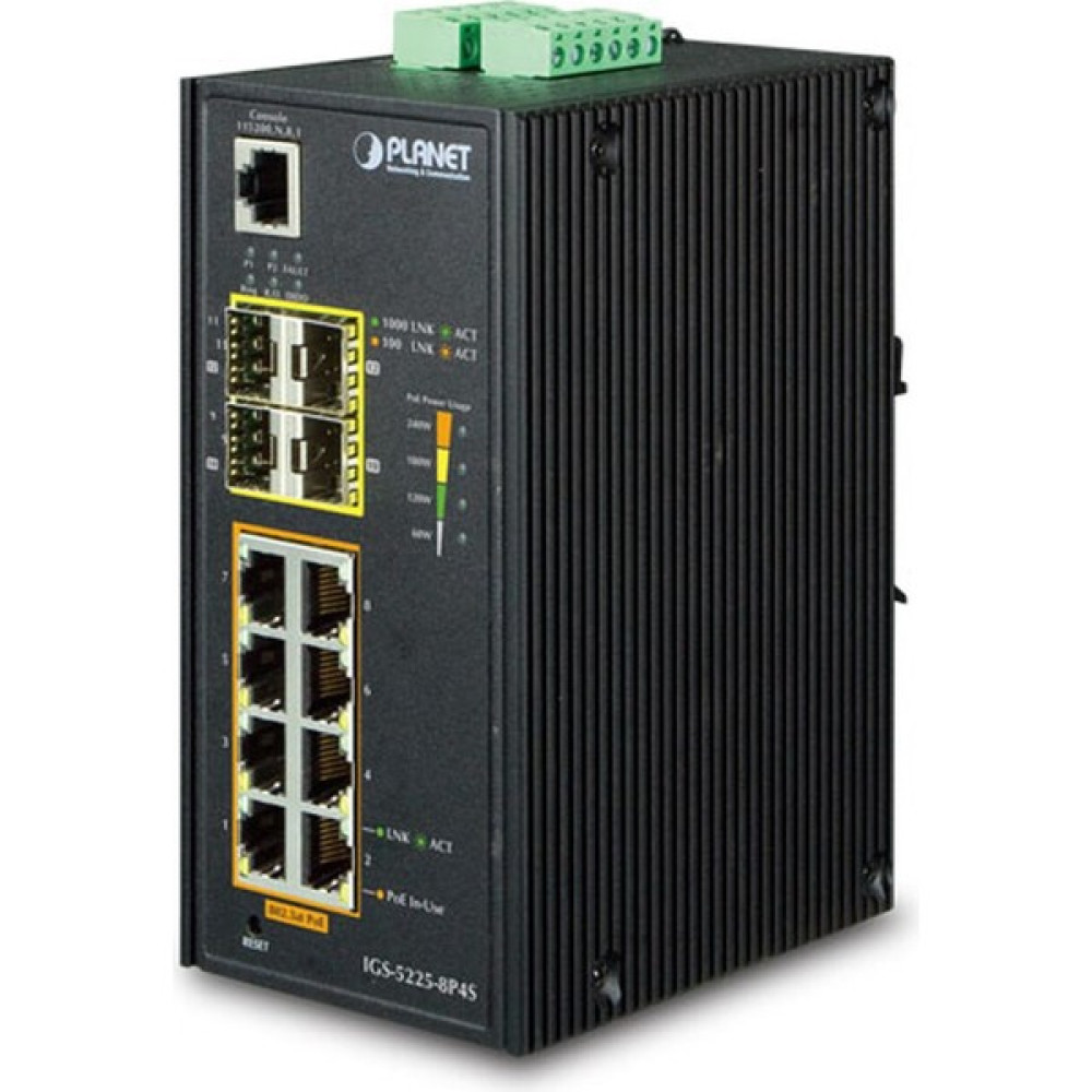 Planet PL-IGS-5225-8P4S Endüstriyel Tip Yönetilebilir Ethernet Switch (Industrial Managed Ethernet Switch)Industrial L2+ 8-Port 10/100/1000T 802.3A... Hub & Switch Fiyatı