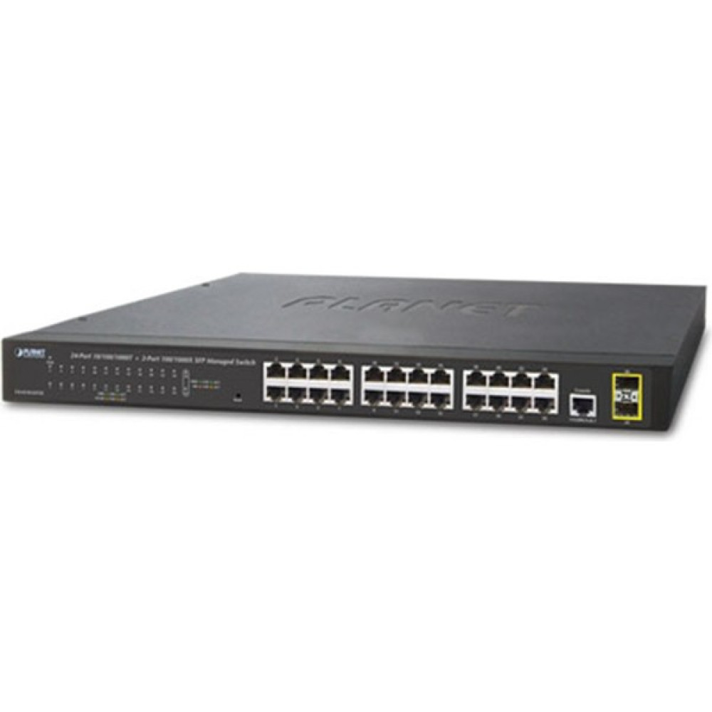 Planet Yönetilebilir Gigabit Switch (Managed Gigabit Switch) 24-Port 10/100/1000BASE-T 2 x 100/1000BASE-X Mini-Gbıc/sfp Yuva 1 x Konsol Port reset ... Hub & Switch Fiyatı