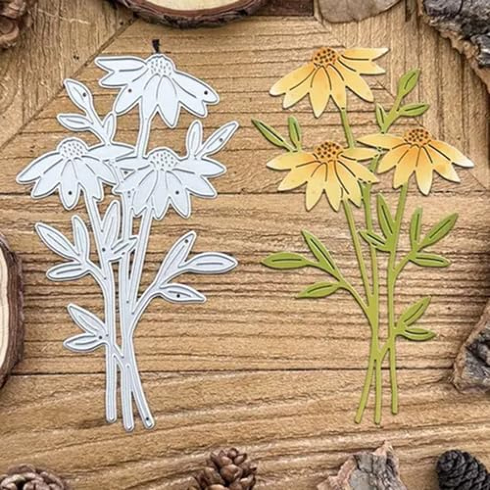 Plant Coneflower Metal Die Cuts, Daisy Flowers Leaves Wedding Cutting Dies Cut Stencils for DIY Photo Decorative Embossing Paper Dies for Scrapbooking Card Making