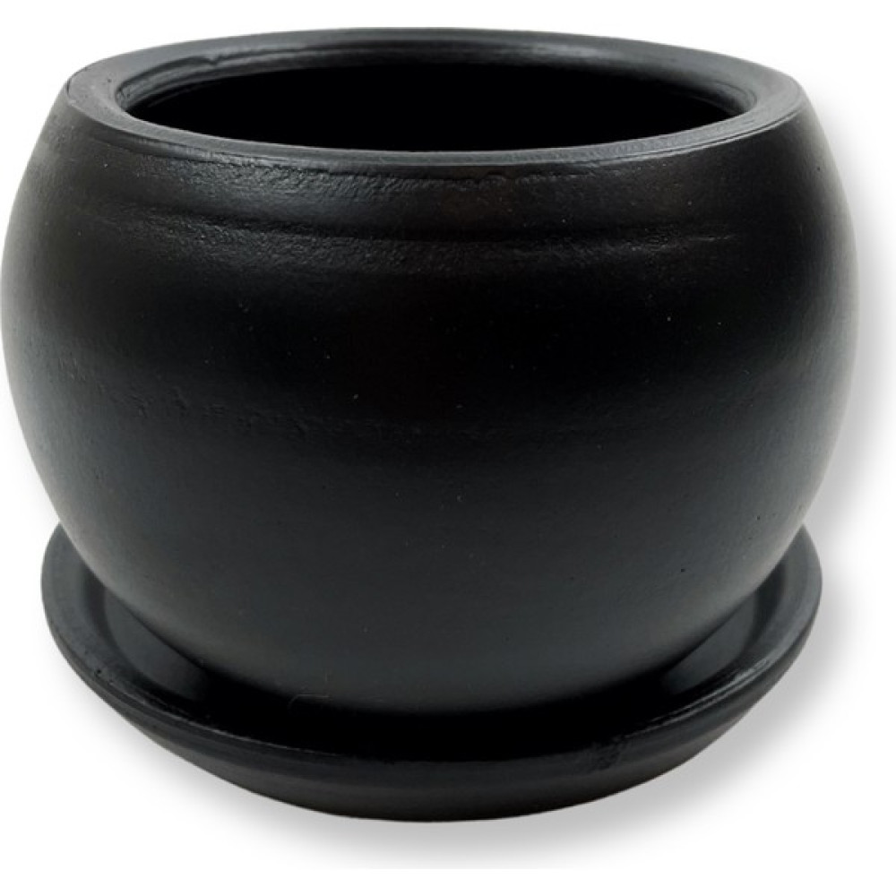 Plant Lovers Of Turkey Toprak Çömlek Saksı /10X8 cm / Delikli & Tabaklı / Delhi Serisi / El Yapımı / Siyah Saksı ve Aksesuarları Fiyatı